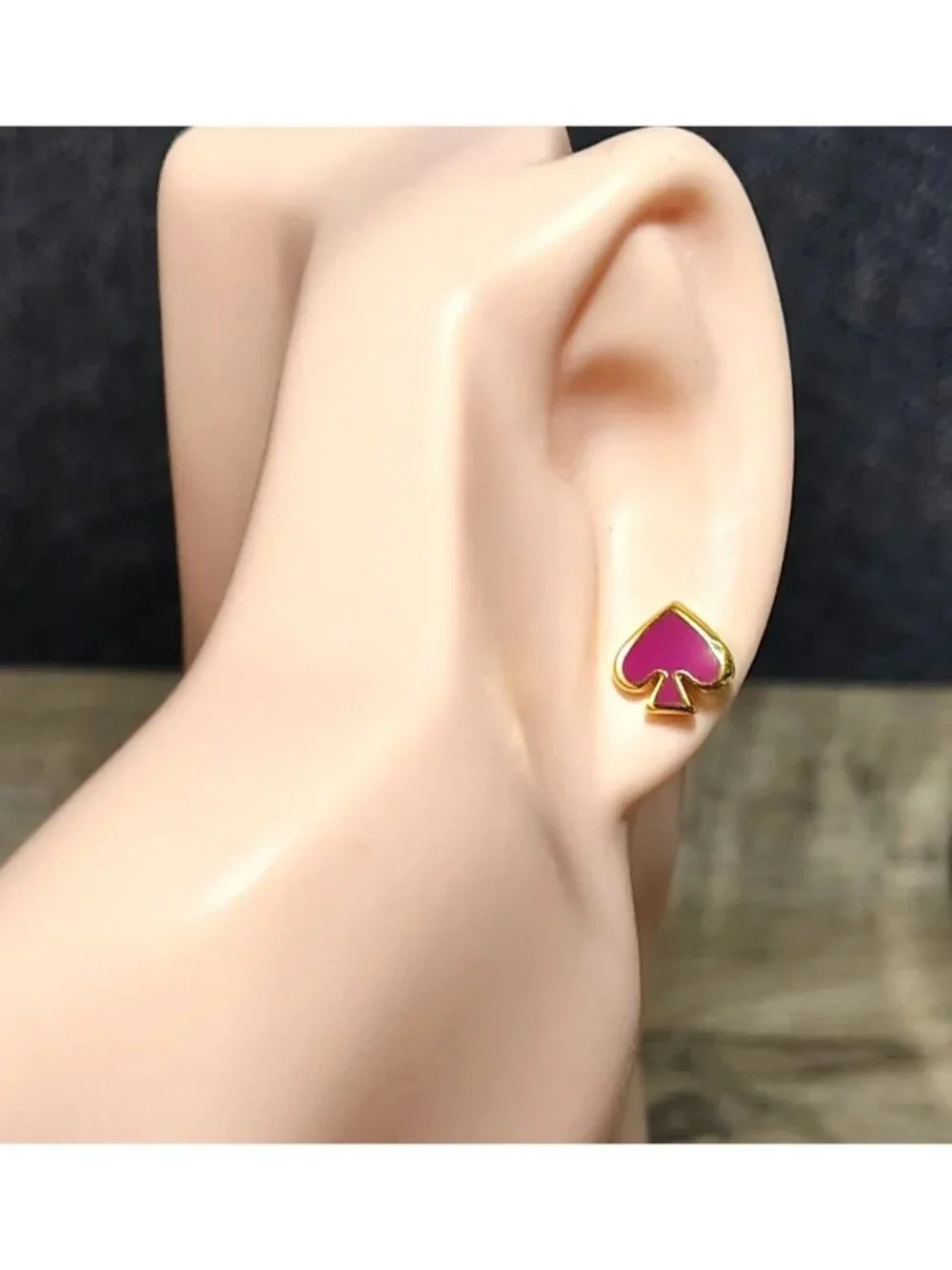 New Kate Spade Festive Pink Gold Tone Enamel Studs Small Earrings Minimalist